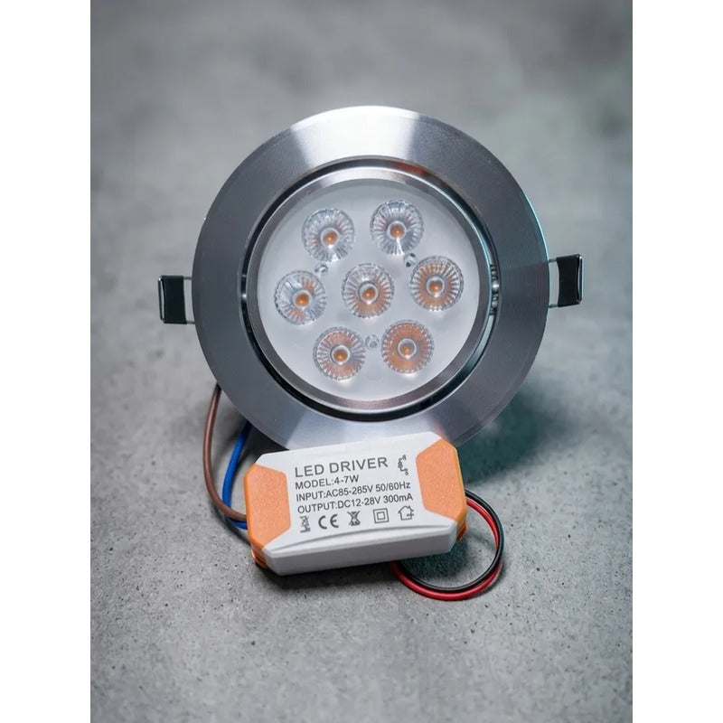 Foco Led Empotrable Redondo 7w Foco De Techo Embutido /r&c Luz Cálida 3000-3200k 22048