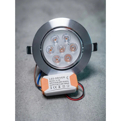 Foco Led Empotrable Redondo 7w Foco De Techo Embutido /r&c Luz Cálida 3000-3200k 22048