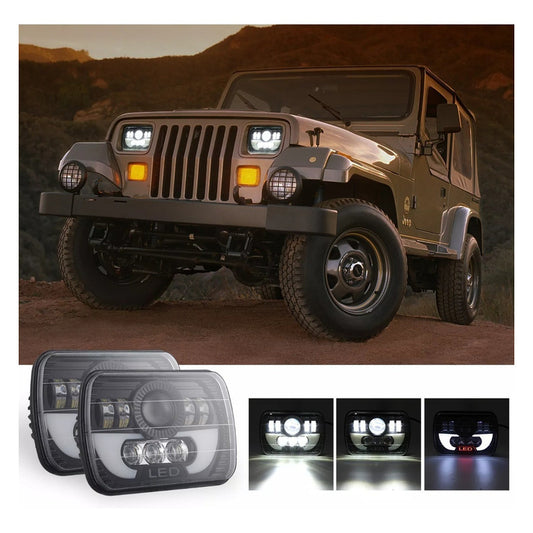 Foco Led Óptico 7x6 Intermitente 5x7 Embutido X2 Par Ah/r&c