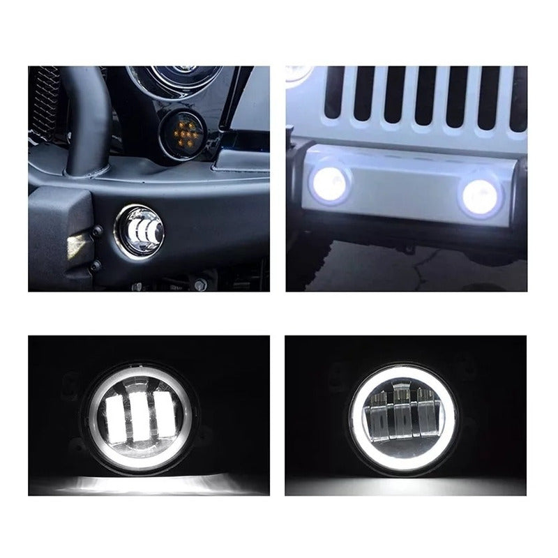X2 Foco Neblinero Led Luz Antiniebla 4 Pulgadas Ojo De Angel