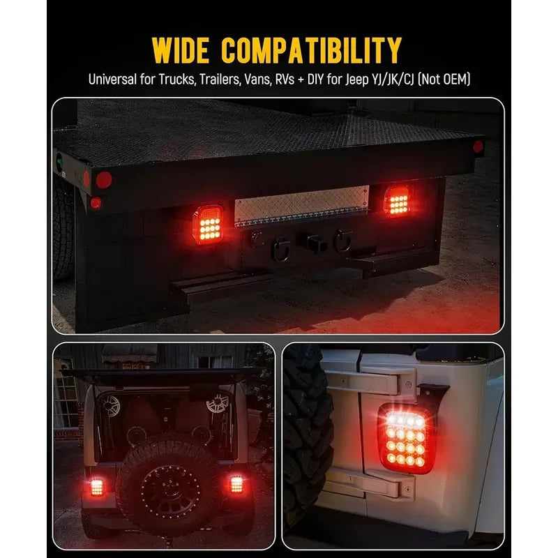 X2 Foco Trasero Led 12v Auto Camión Carro Arrastre Universal Ambos Lados Rojo Blanco 30101
