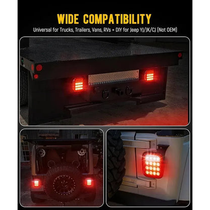X2 Foco Trasero Led 12v Auto Camión Carro Arrastre Universal Ambos Lados Rojo Blanco 30101