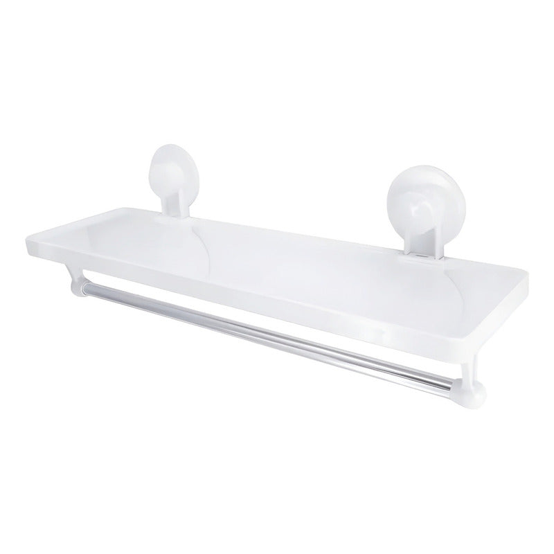 Estante Organizador De Ducha + Toallero Con Ventosa Adhesiva Color Blanco 30135