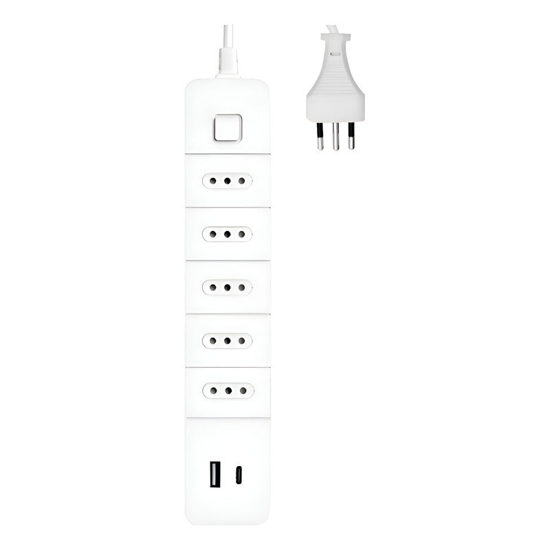 Alargador Eléctrico Irm 5 Tomas Usb Tipo C 1.5m Blanco
