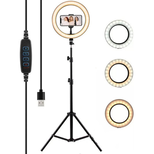Aro De Luz Led De 26cm + Trípode De 2.1 Mts Oferta Tiktok