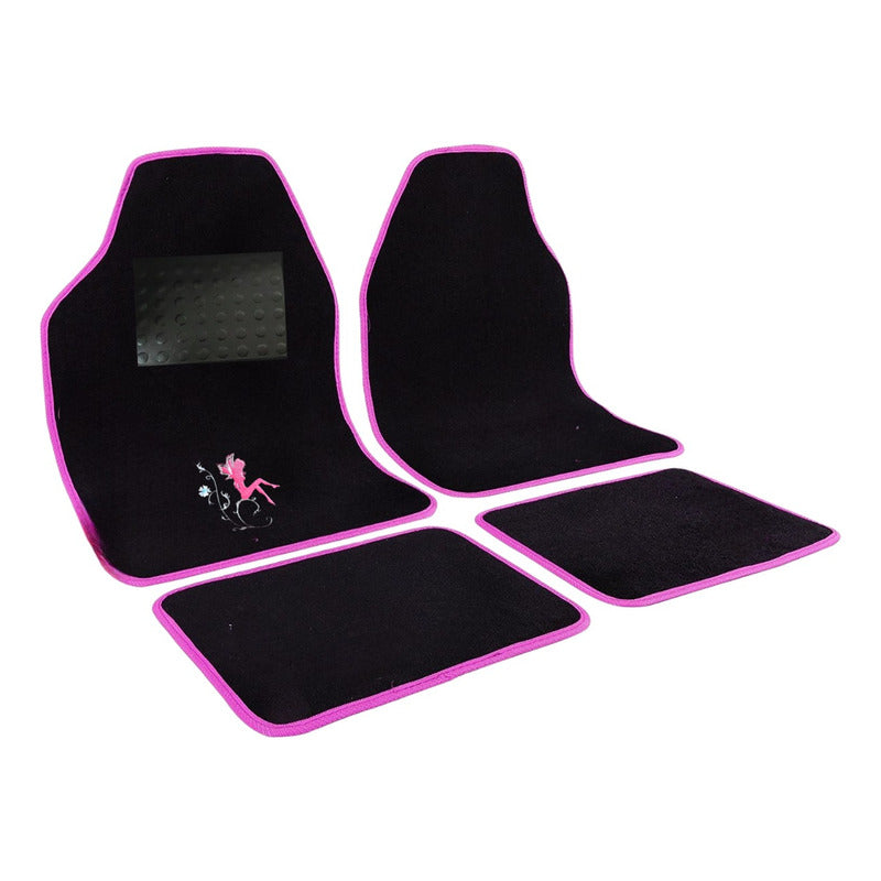 Set Cubre Piso Mujer Alfombra 4pcs Auto Universal Diseño Ryc
