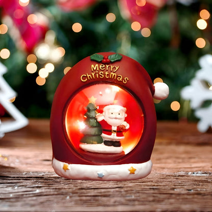 Esfera Navideña De Gorro Pascuero Con Luz Lámpara Navidad