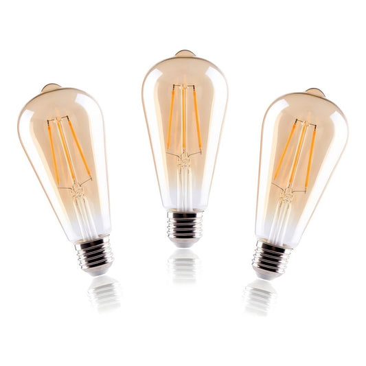 X3 Ampolleta Led Vintage Decoración Edison E27 4w Luz Cálida
