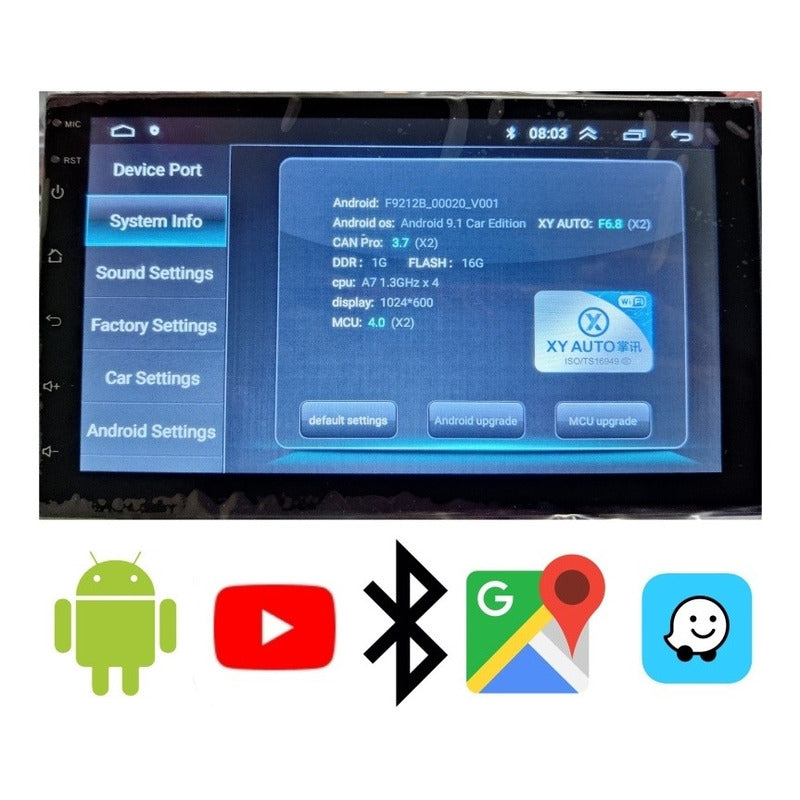 Radio Auto Android 9 Gps Wifi 2 Din Touch 7 Pulgadas Waze R&