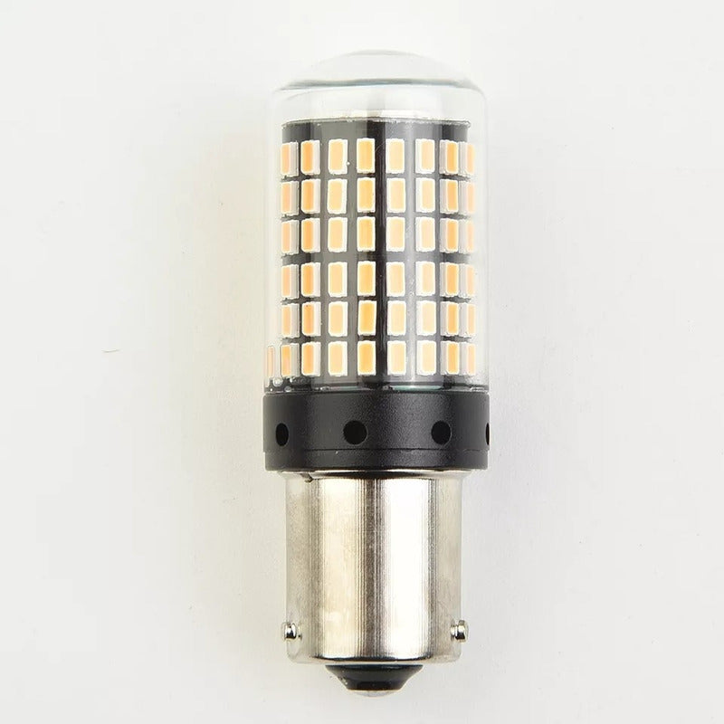 X2 Ampolleta 144 Led Intermitente Py21 Pata En V 12v Ámbar