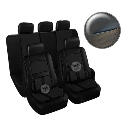 Set Fundas Cubreasiento 100% Eco Cuero Con Bolsillo Respaldo