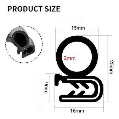 Moldura Contorno Puertas Aislamiento Sonido Absorción 1mts Tipo B Pestaña De Sujeción 1mts