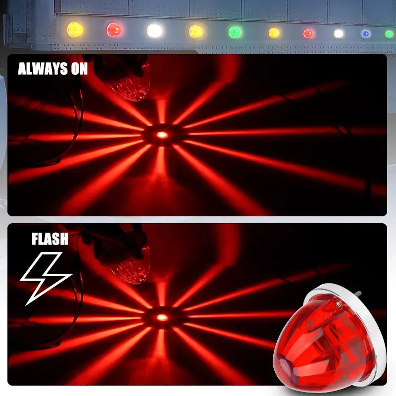 Foco Luz Led Watermelon Estrella Destella Americano 12/24v Cables Negro/rojo/amarillo Rojo 25375 Rojo