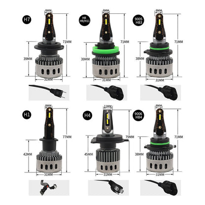 X2 Ampolleta Mini Turbo Led T10 Potente 12000lm 9005/hb3