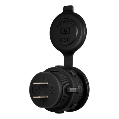 Cargador Auto R&c Chile Doble Usb-c 18w 30w Rápido Con Voltímetro 12-24v Negro
