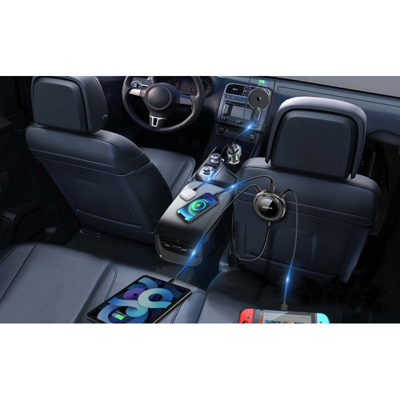 Cargador Aiwa Usb Rápido Auto Extensión Pasajeros Traseros