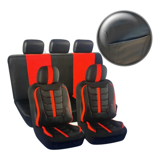 Set Funda Cubreasiento 100% Eco Cuero Acolchado Bolsillo R&c