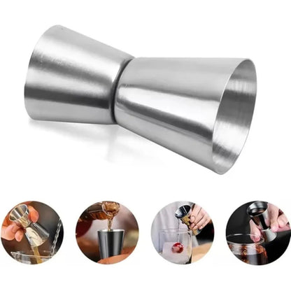 Set Coctelera Con Filtro 550ml + Jigger Medidor 20/40ml Plateado