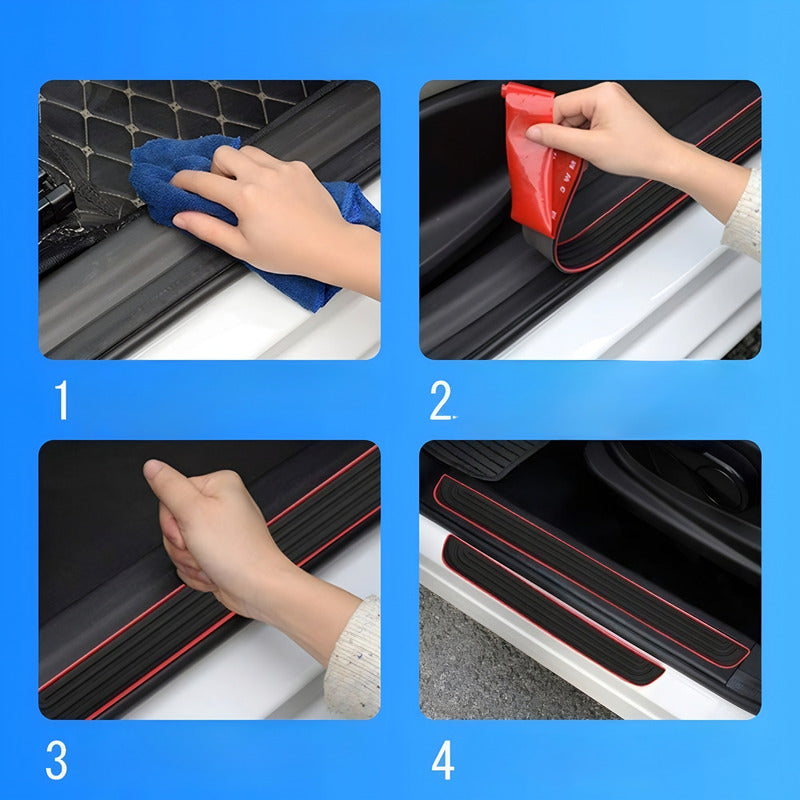 X4 Pisadera De Goma Adhesiva Sticker Cubre Socalo Protección