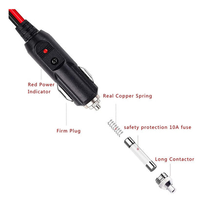 Cable Adaptador Cenicero Enchufe Alimenta 12v-24v + Fusible