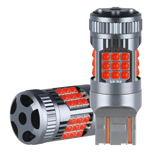 X2 Ampolleta Turbo Led Roja Blanco Ámbar Luz Freno 12/24v Rojo T20 7443