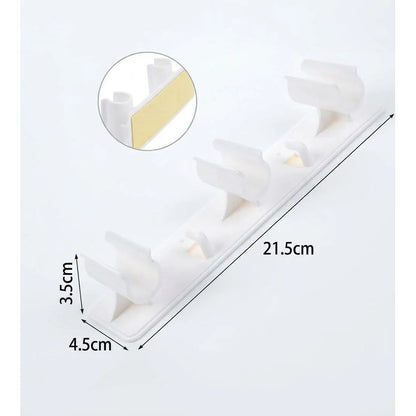 Organizador 3 Escoba Colgador Adhesivo D Escobillon Trapero Blanco 30420