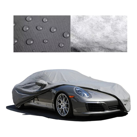 Cubre Auto Funda Cobertor Impermeable Anti Raya Cn Felpa L Gris Oscuro