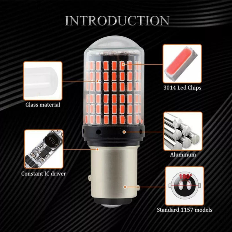 X2 Ampolleta 144 Led Luz Freno Canbus 2 Contactos 1157 /ryc