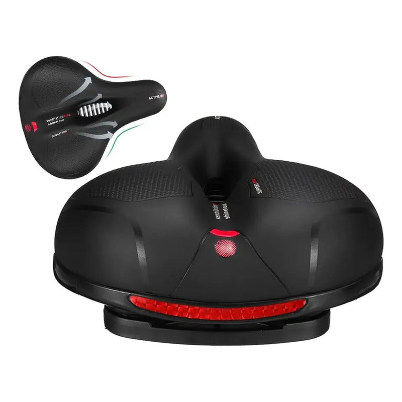 Sillin Asiento D Bicicleta Antiprostático Acolchado Meryfoam Negro Rojo Ja-sd-8082