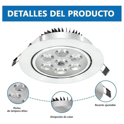 Foco Led Empotrable Redondo 7w Foco De Techo Embutido /r&c Luz Cálida 3000-3200k 22048