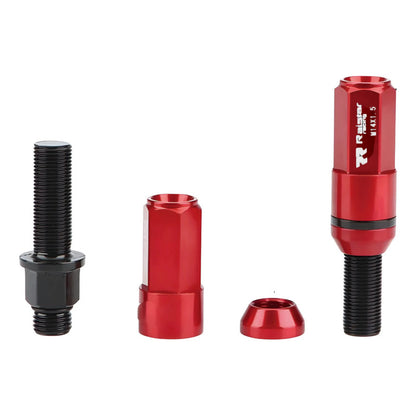 Set 20 Pernos De Llanta Doble Cabezal + Llave M14 Tunning Rojo M14x1.5