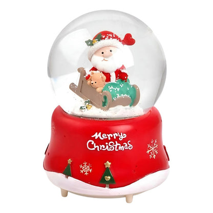 Bola De Nieve Esfera De Cristal Navidad Luz Y Música Decora