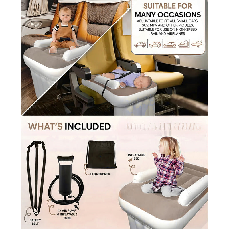 Cama De Viaje Inflable Para Bebés Niñ@s Para Avión Auto Ryc