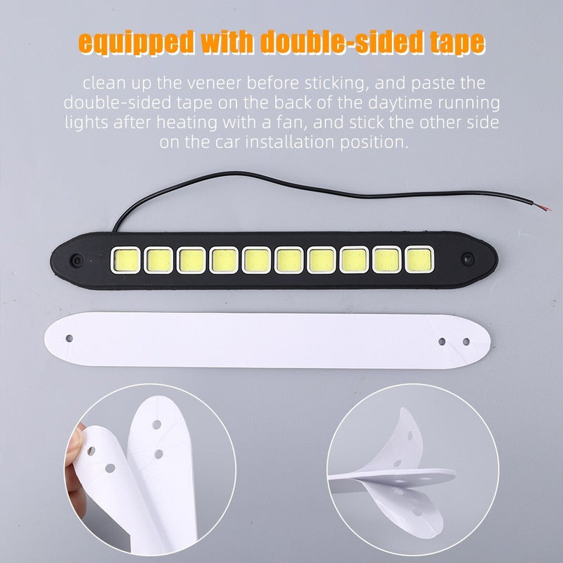 X2 Tira Led Cob Alto Brillo Neblineros Adhesivo Diseño 11856