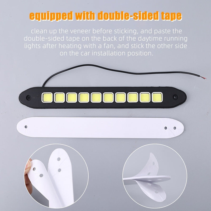 X2 Tira Led Cob Alto Brillo Neblineros Adhesivo Diseño 11853