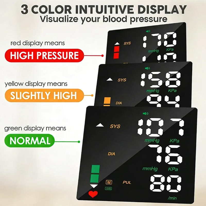 Toma Presión Arterial Digital De Muñeca Con Voz Pantalla Led Negro Gl70096