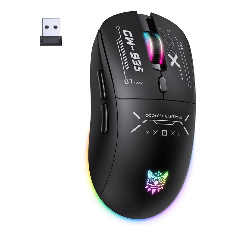 Mouse Gamer Onikuma Cw935 Inalambrico Y Cable 12800dpi +luz Negro Cw935