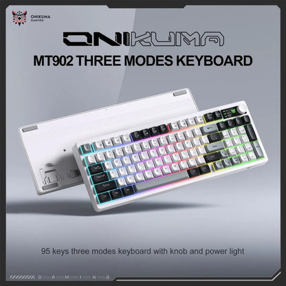 Teclado Gamer Onikuma Mt902 Blanco 3modo Conexión Silencioso Blanco Mt902 Inglés Us