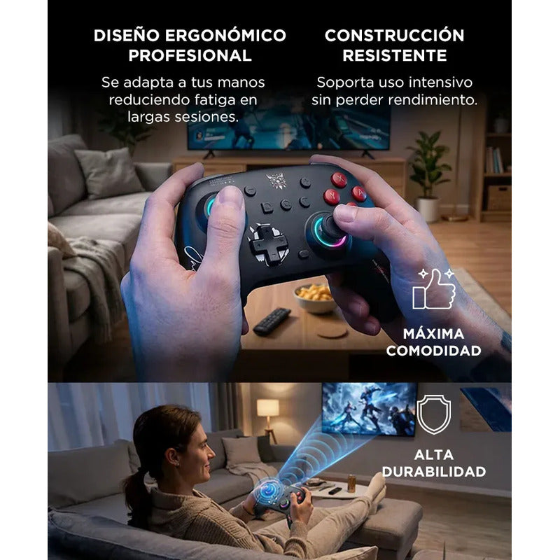 Joystick Inalambrico Onikuma C1 Bluetooth Giroscopio 6 Ejes Negro
