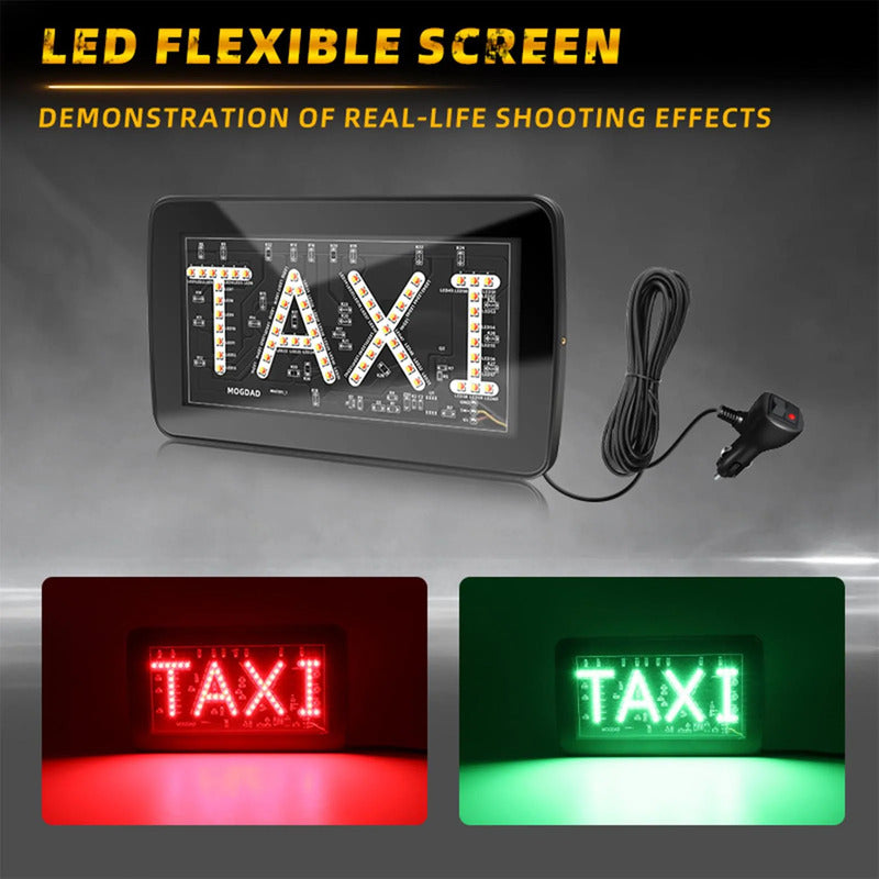 Letrero Luz Led Taxi Bicolor Con Ventosa Conexión Cenicero Rojo/verde 13303