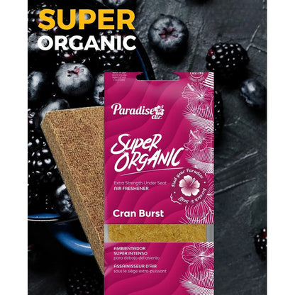 Ambientador Super Organic Aromatizante Paradise Air Auto Cas Madera Cran Burst