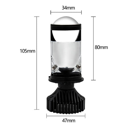 Kit 2 Ampolletas Turbo Led Y9 Mini Proyector Con Lupa H4