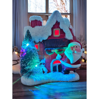 Villa De Navidad Mini Con Luz Casa Navideña Con Luz Y Árbol