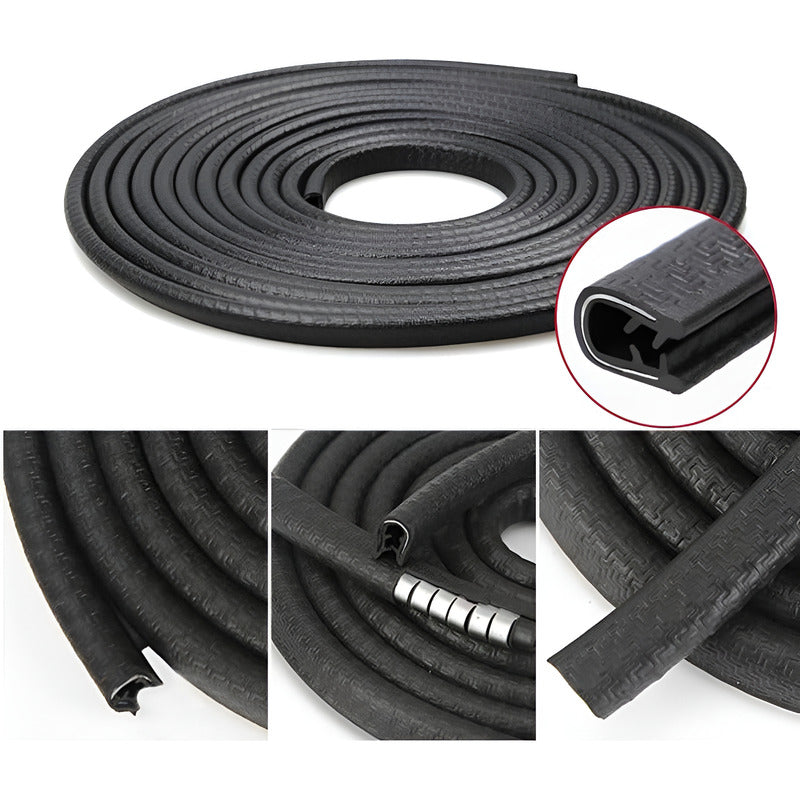 Moldura De Auto Sello Presión Protectora Puertas Capot 10mt Negro 10mt