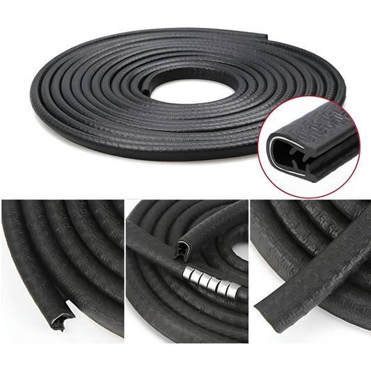 Moldura De Auto Sello Presión Protectora Puertas Capot 10mt Negro 10mt