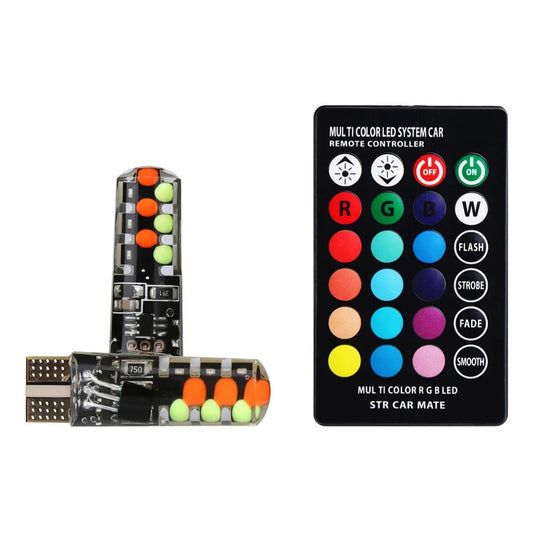 T10- Cola De Pescado Led Cob Rgb Multicolor + Control / R&c
