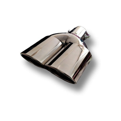 Cola De Escape Doble Cromada Tuning Universal Auto ,/ryc