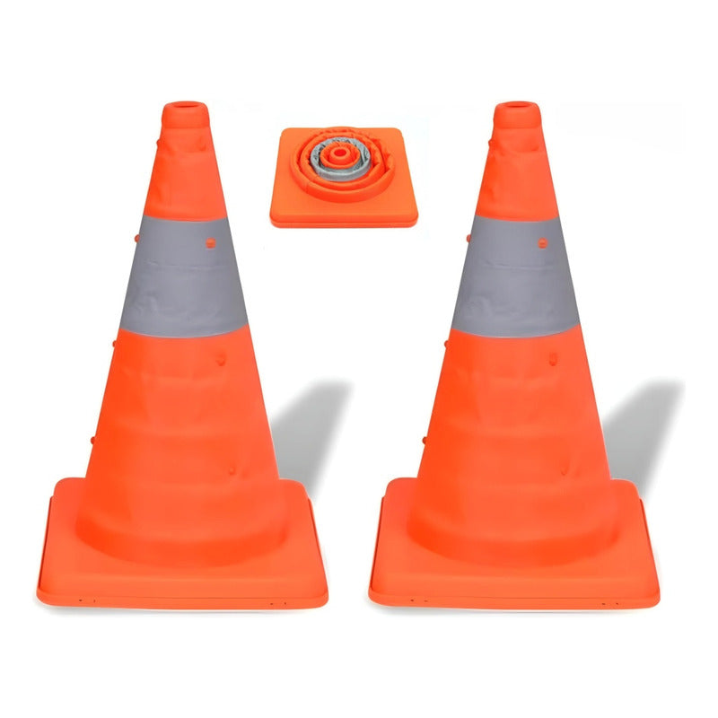 X2 Cono De Emergencia Reflectante Retractil Cono 40cm 1cinta