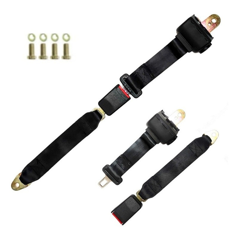 X2 Cinturón De Seguridad Retractil 2puntos Universal Auto