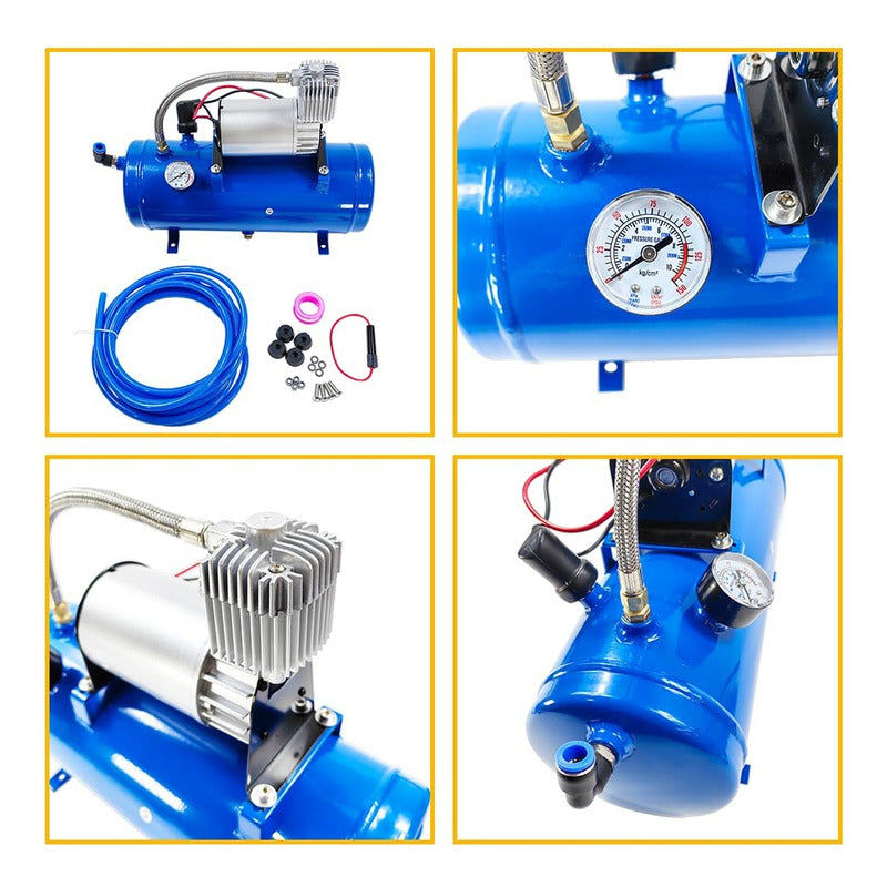 Compresor De Aire Auto 12v 150psi 6litros Bocina Neumático